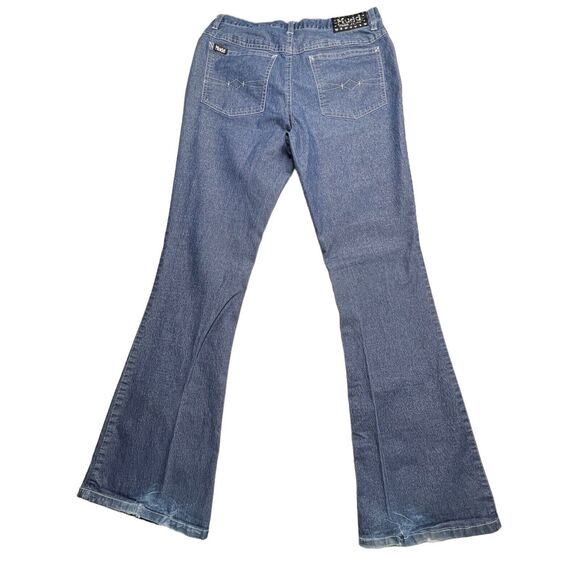 Mudd Jeans Girls 11 (28x30) Distressed Hems Pants Bootcut Blue Cotton Blend - Picture 2 of 16